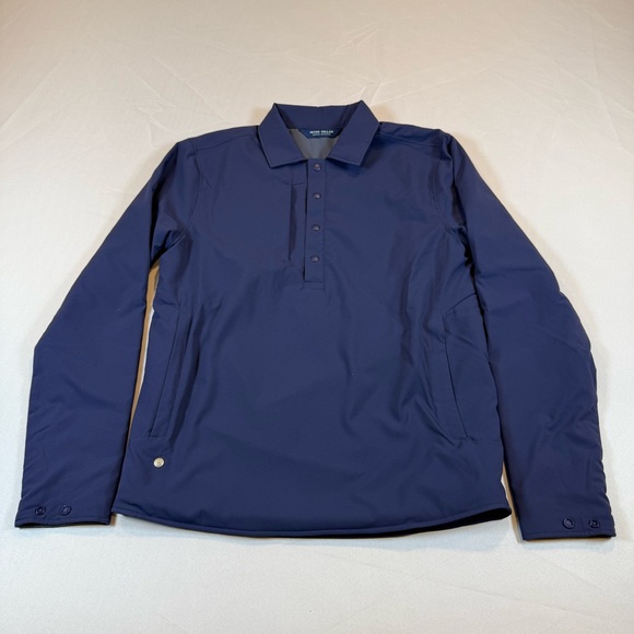 Peter Millar Crown Crafter 1/4 Zip Snap Golf Pullover Size Small Navy NWOT